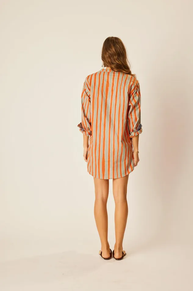 Women Natalie Martin CoverUps Aprs Swim Top Batik Stripe Sage