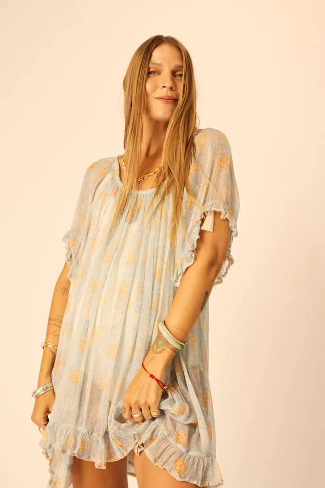 Women Natalie Martin CoverUps Marina Dress Snowflake Tangerine