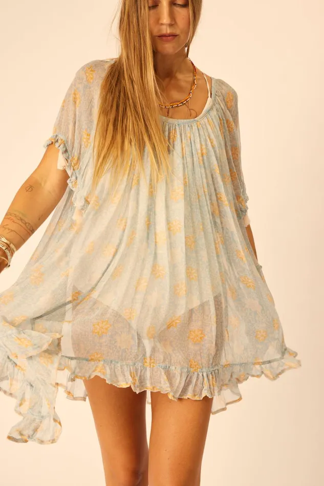 Women Natalie Martin CoverUps Marina Dress Snowflake Tangerine
