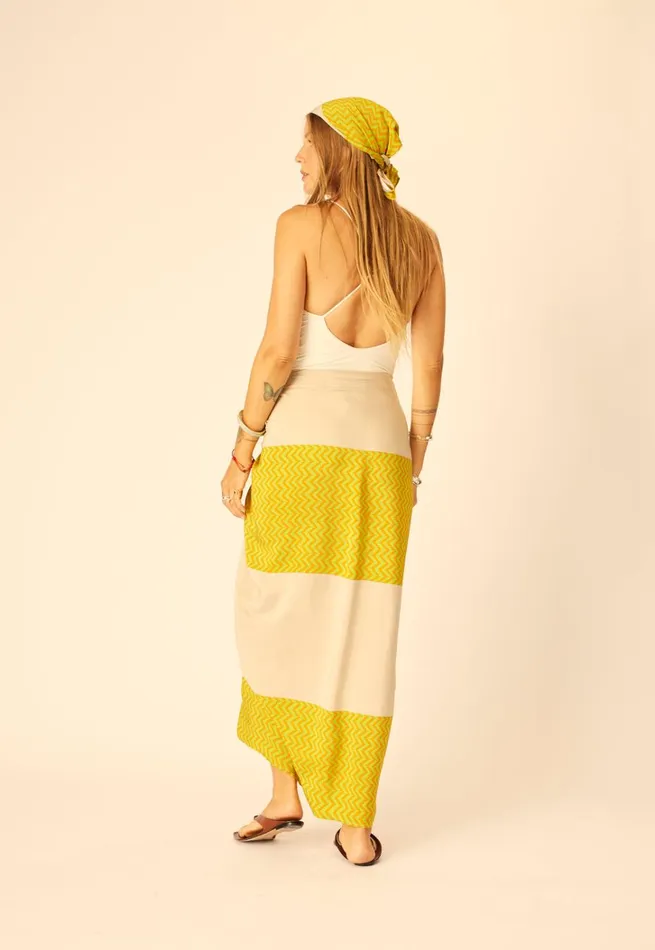 Women Natalie Martin CoverUps SarongScarf Block Zigzag Tangerine