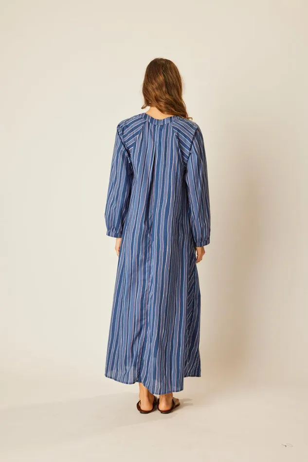 Women Natalie Martin Dresses Fiore Maxi Batik Stripe Navy