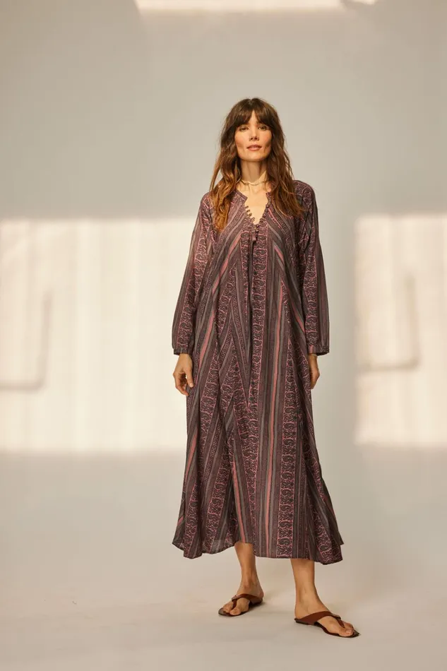 Women Natalie Martin Dresses Fiore Maxi Paisley Stripe Heather