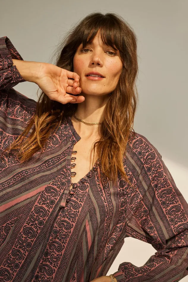 Women Natalie Martin Dresses Fiore Maxi Paisley Stripe Heather