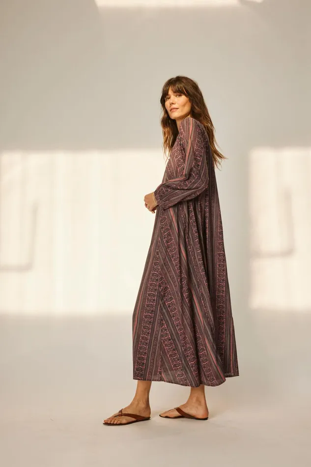 Women Natalie Martin Dresses Fiore Maxi Paisley Stripe Heather