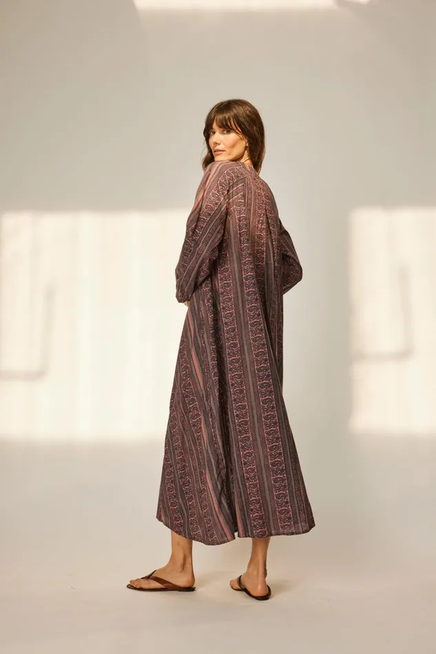 Women Natalie Martin Dresses Fiore Maxi Paisley Stripe Heather