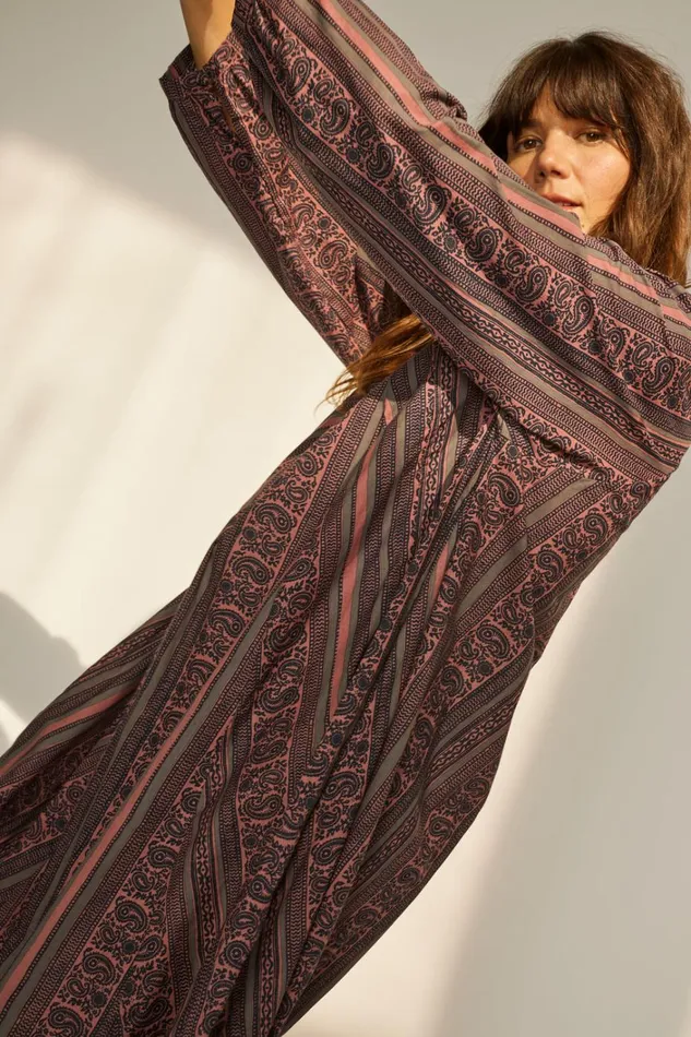 Women Natalie Martin Dresses Fiore Maxi Paisley Stripe Heather