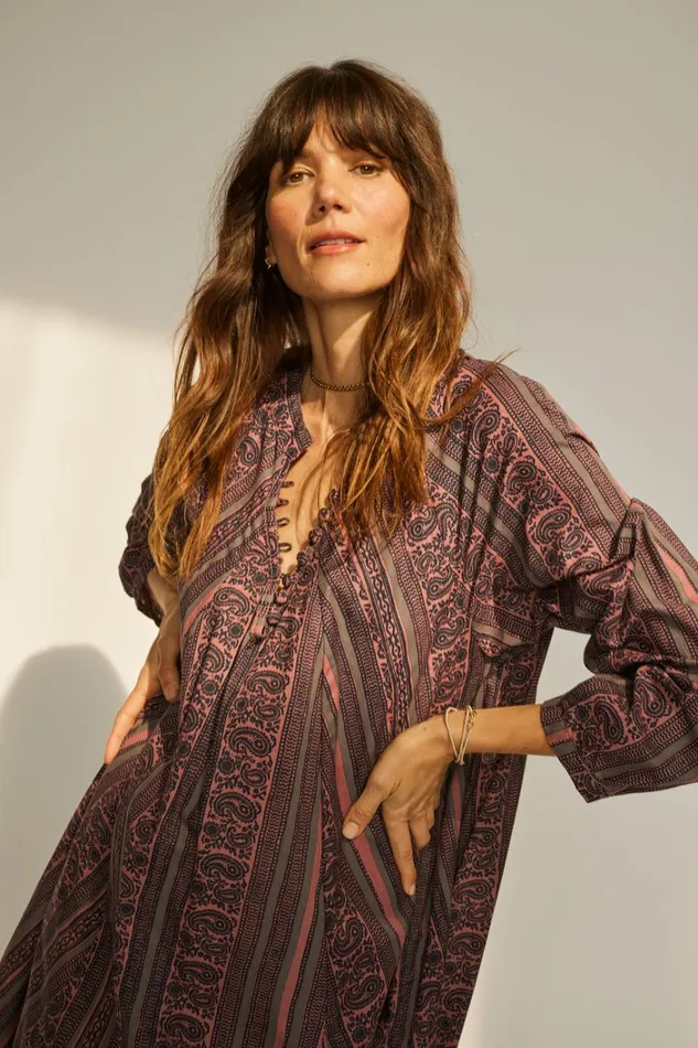 Women Natalie Martin Dresses Fiore Maxi Paisley Stripe Heather