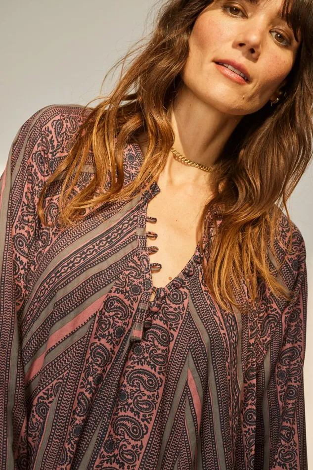Women Natalie Martin Dresses Fiore Maxi Paisley Stripe Heather