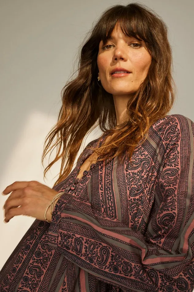 Women Natalie Martin Dresses Fiore Maxi Paisley Stripe Heather