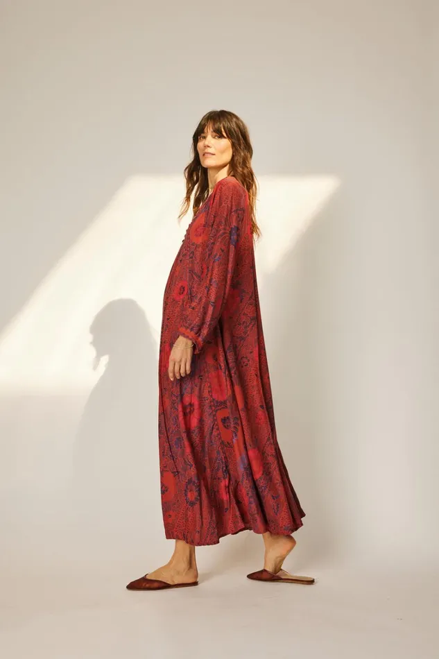 Women Natalie Martin Dresses Fiore Maxi Peacock Currant