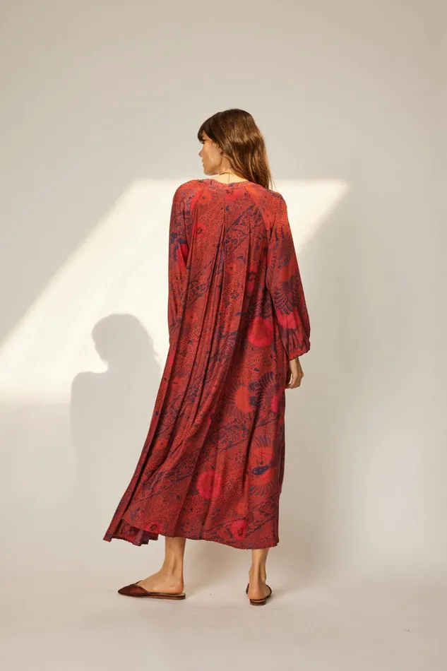 Women Natalie Martin Dresses Fiore Maxi Peacock Currant