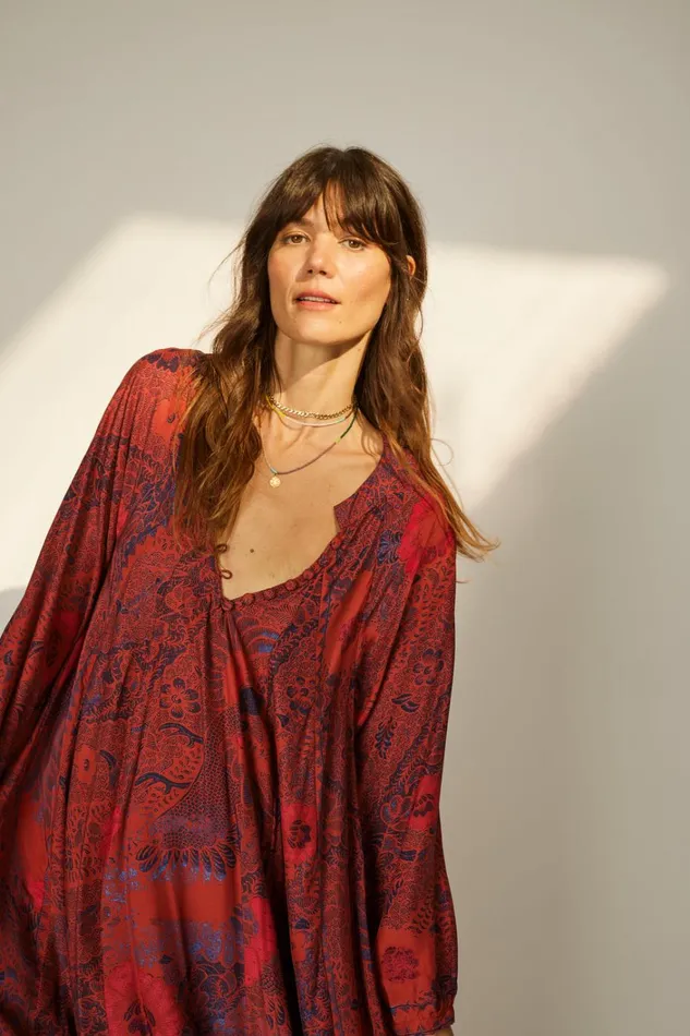 Women Natalie Martin Dresses Fiore Maxi Peacock Currant