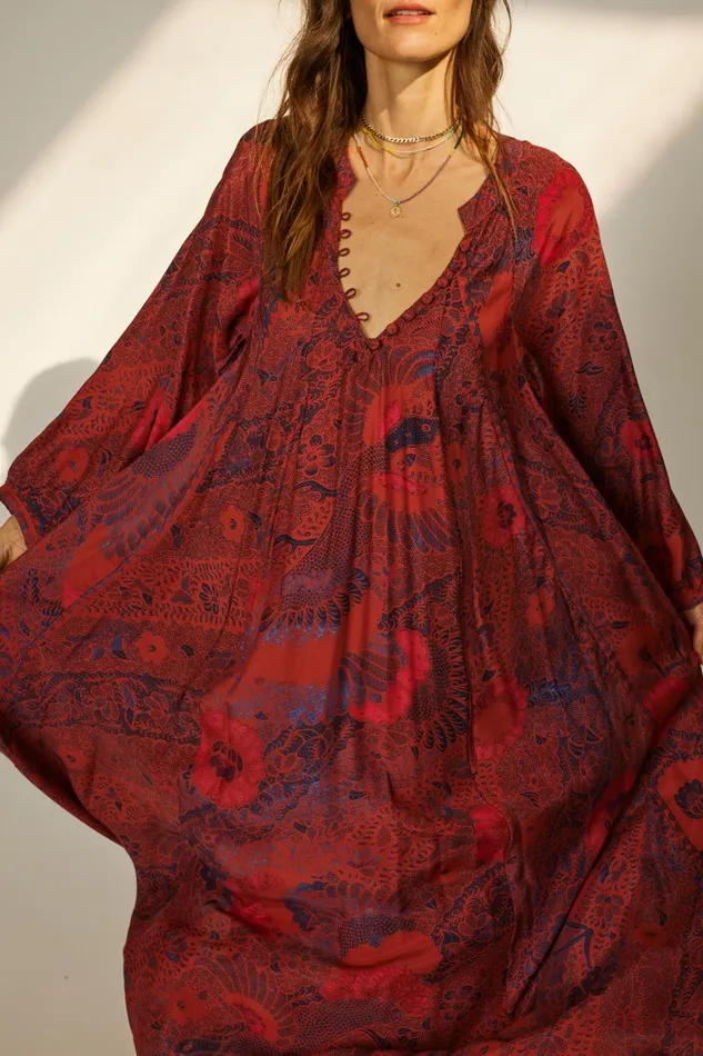 Women Natalie Martin Dresses Fiore Maxi Peacock Currant