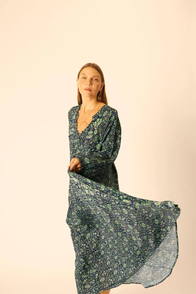 Women Natalie Martin Dresses Fiore Maxi Petite Fleur Marine