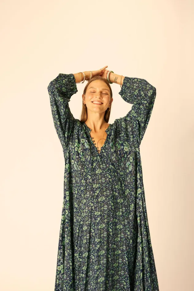 Women Natalie Martin Dresses Fiore Maxi Petite Fleur Marine