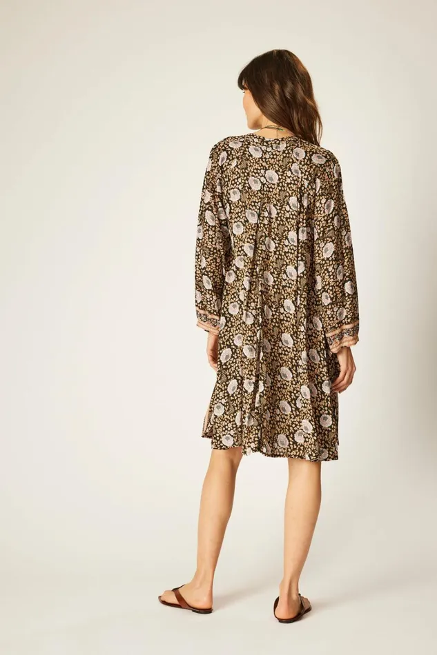 Women Natalie Martin Dresses Fiore Short Dress Vintage Flowers Sepia