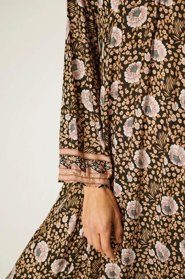 Women Natalie Martin Dresses Fiore Short Dress Vintage Flowers Sepia