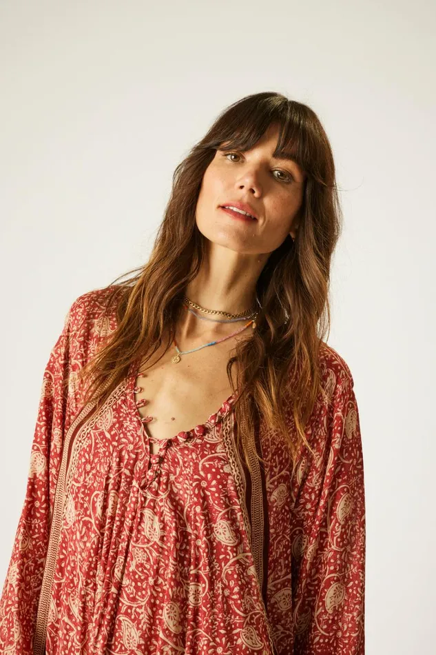 Women Natalie Martin Dresses Fiore Short Dress Water Lily Terracotta