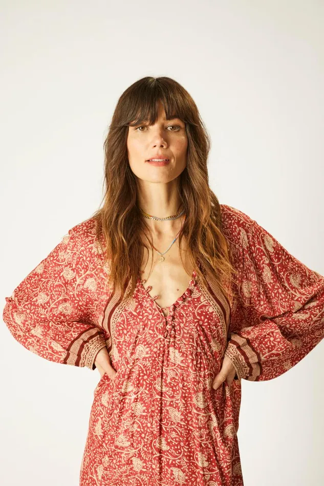 Women Natalie Martin Dresses Fiore Short Dress Water Lily Terracotta