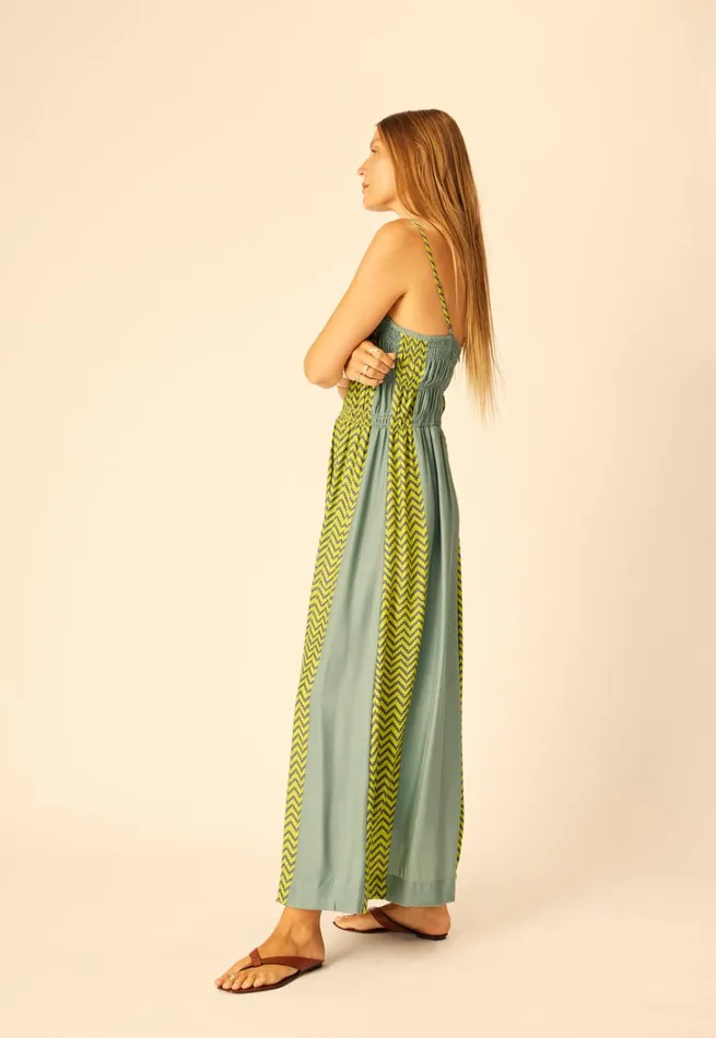 Women Natalie Martin Dresses Gina Maxi Block Zigzag Lime