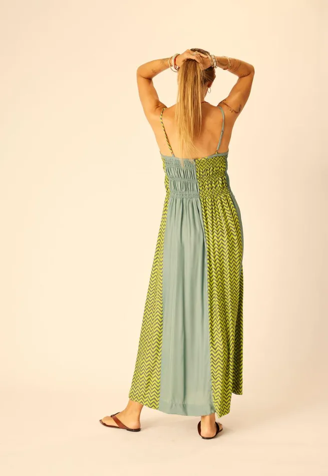 Women Natalie Martin Dresses Gina Maxi Block Zigzag Lime