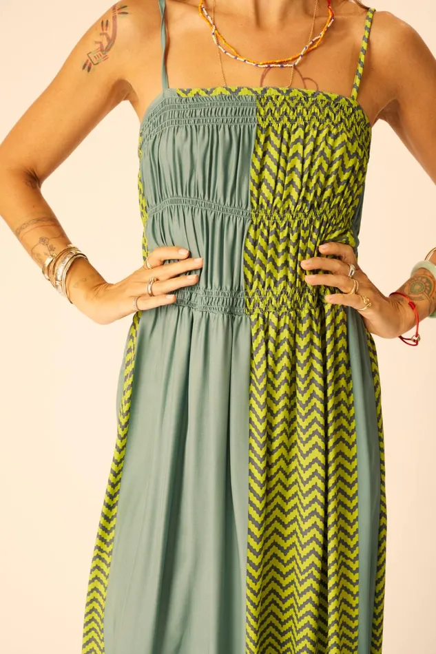 Women Natalie Martin Dresses Gina Maxi Block Zigzag Lime