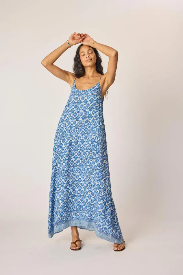Women Natalie Martin Dresses Heather Maxi Fleurdelis Blue