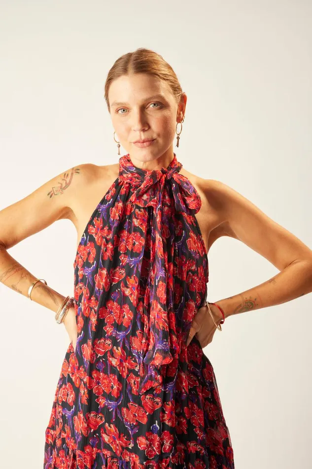 Women Natalie Martin Dresses Indiana Mini Chiffon Watercolor Onyx