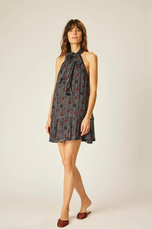 Women Natalie Martin Dresses Indiana Mini Snowflake Steel Blue
