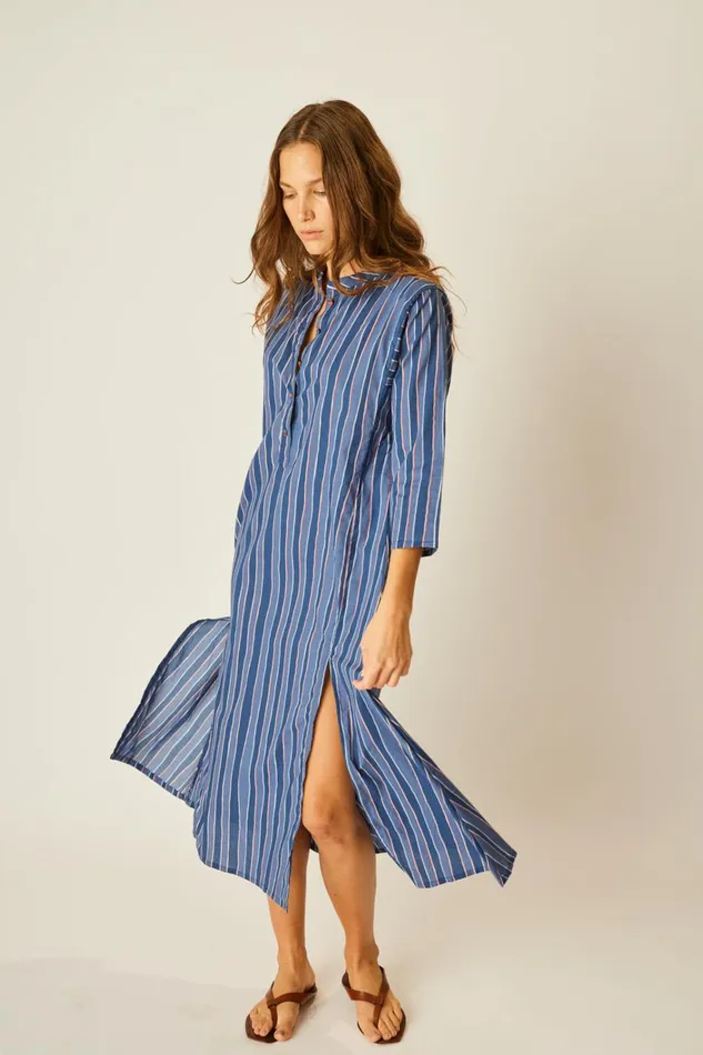 Women Natalie Martin Dresses Isobel Dress Batik Stripe Navy
