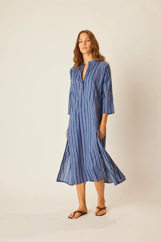 Women Natalie Martin Dresses Isobel Dress Batik Stripe Navy