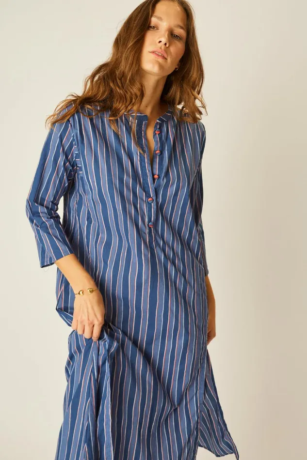 Women Natalie Martin Dresses Isobel Dress Batik Stripe Navy