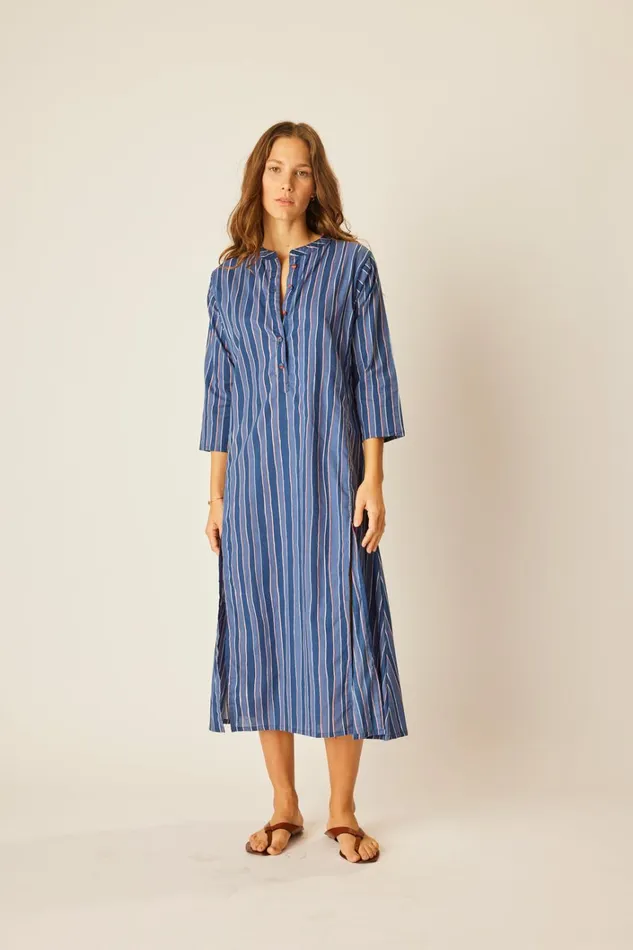 Women Natalie Martin Dresses Isobel Dress Batik Stripe Navy