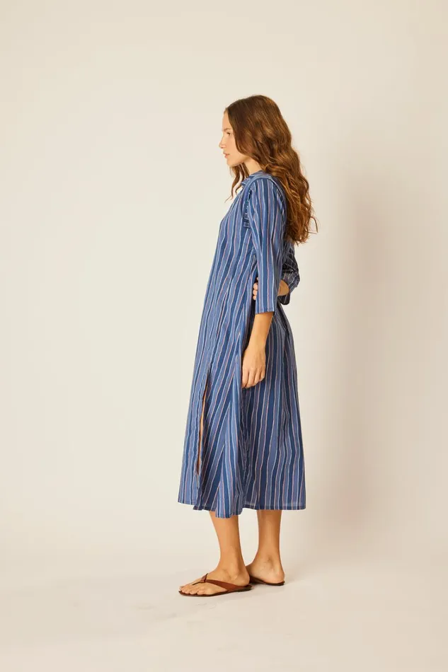 Women Natalie Martin Dresses Isobel Dress Batik Stripe Navy