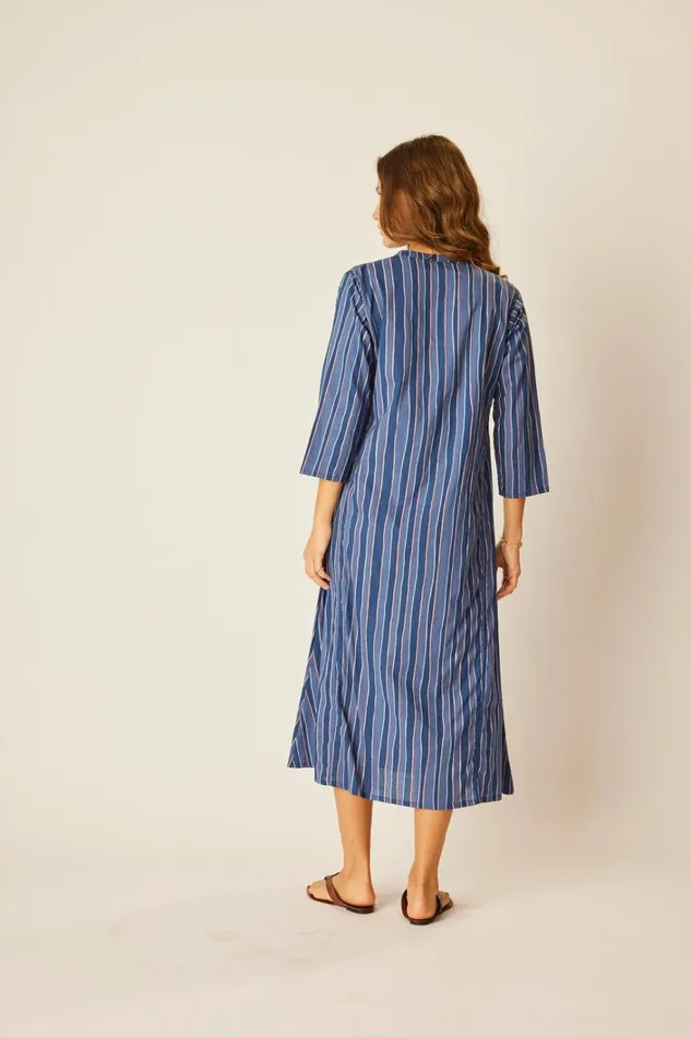 Women Natalie Martin Dresses Isobel Dress Batik Stripe Navy