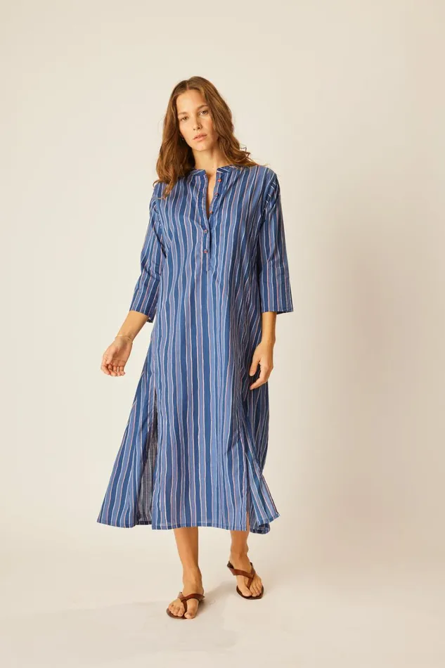 Women Natalie Martin Dresses Isobel Dress Batik Stripe Navy