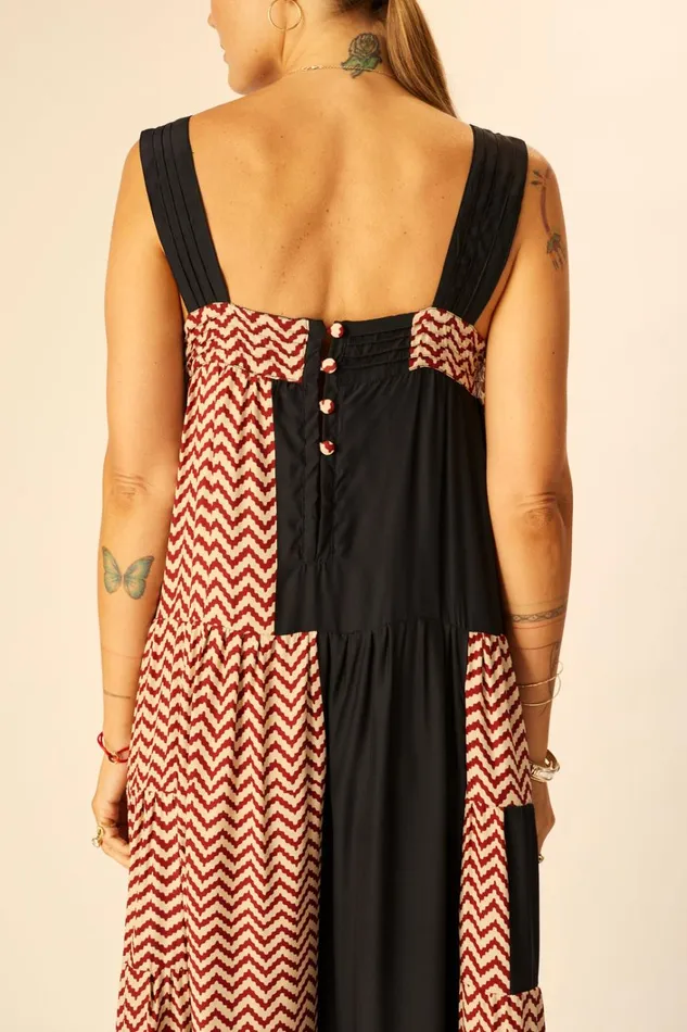 Women Natalie Martin Dresses Jasmine Maxi Block Zigzag Noire