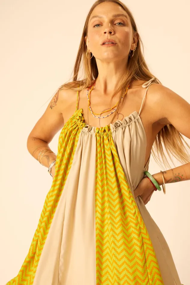 Women Natalie Martin Dresses Jerusha Mini Block Zigzag Tangerine