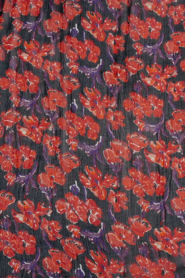 Women Natalie Martin Dresses Lainey Dress With Sash Chiffon Watercolor Print Onyx