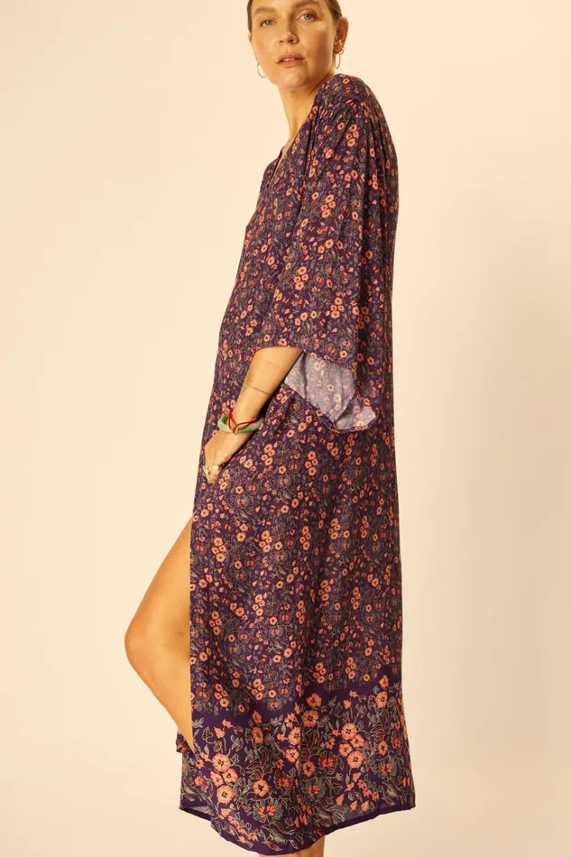 Women Natalie Martin Dresses Marin Dress With Sash Batik Stripe Sage