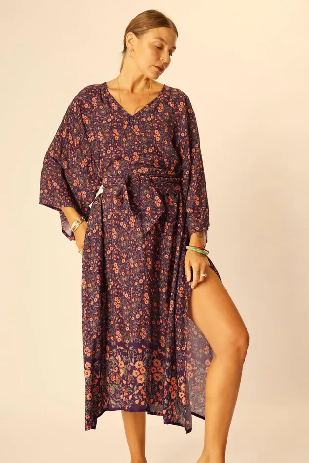 Women Natalie Martin Dresses Marin Dress With Sash Batik Stripe Sage