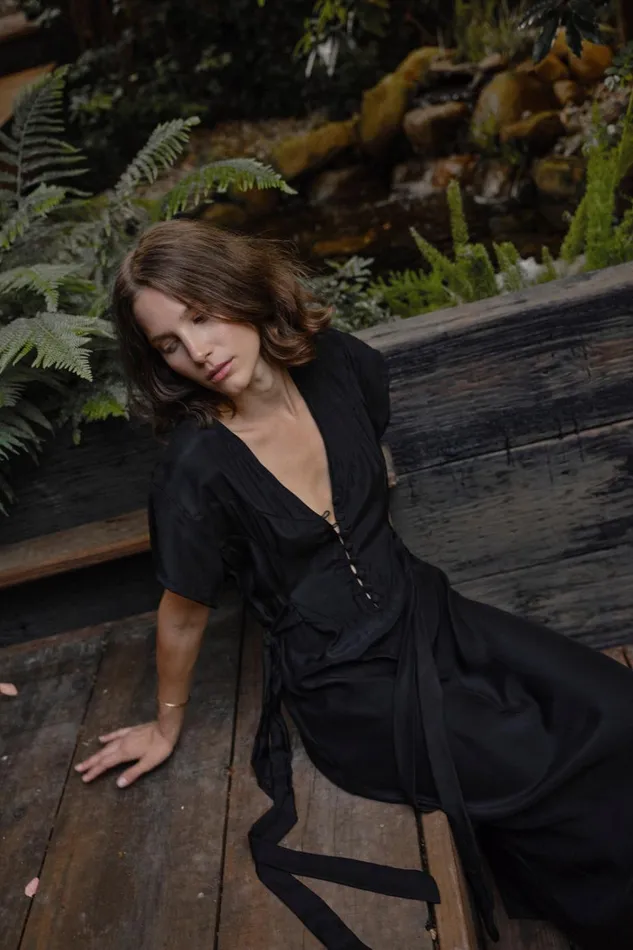 Women Natalie Martin Dresses Monica Dress Black Silk Women Natalie Martin Dresses Monica Dress Black Silk