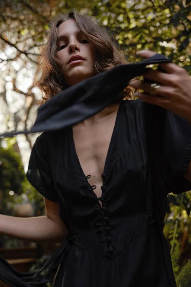 Women Natalie Martin Dresses Monica Dress Black Silk Women Natalie Martin Dresses Monica Dress Black Silk