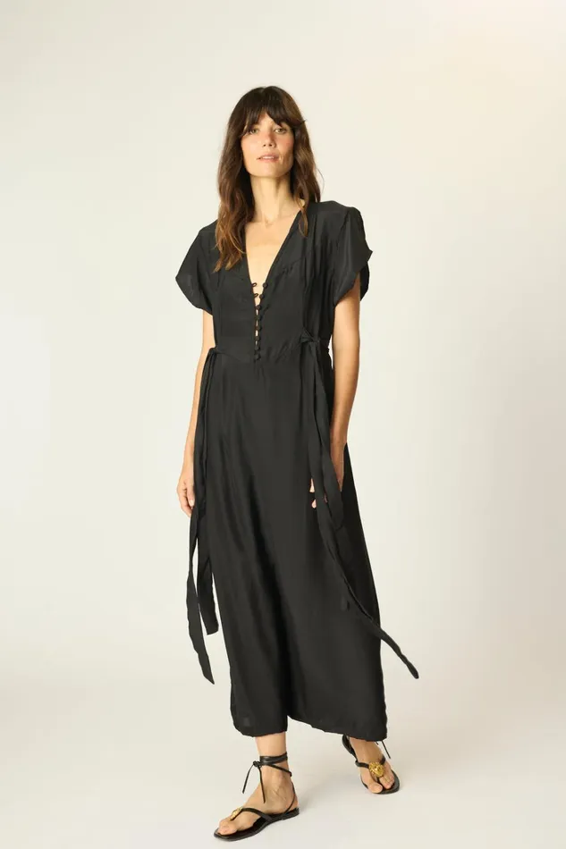 Women Natalie Martin Dresses Monica Dress Black Silk Women Natalie Martin Dresses Monica Dress Black Silk