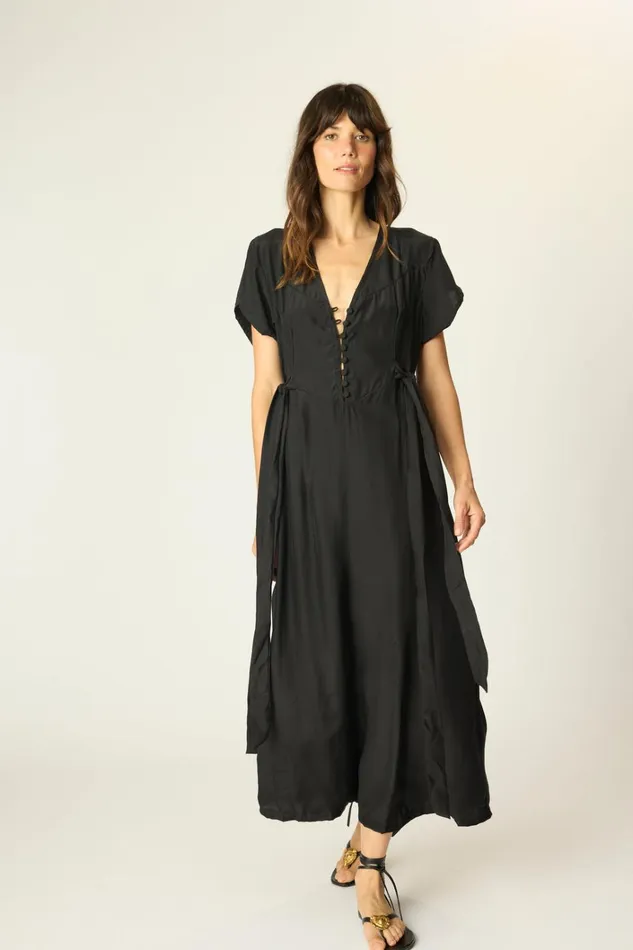Women Natalie Martin Dresses Monica Dress Black Silk Women Natalie Martin Dresses Monica Dress Black Silk