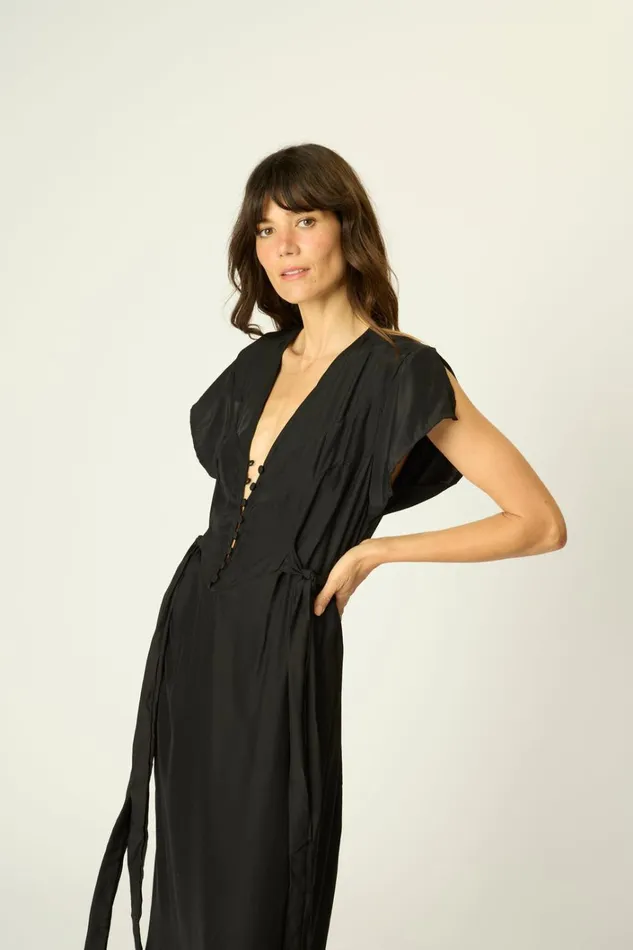 Women Natalie Martin Dresses Monica Dress Black Silk Women Natalie Martin Dresses Monica Dress Black Silk