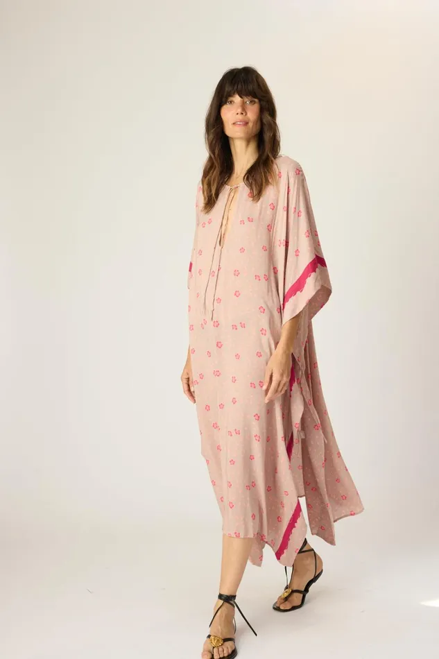 Women Natalie Martin Dresses Paulina Caftan Pinwheel Mink