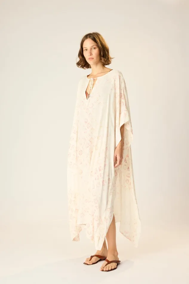 Women Natalie Martin Dresses Paulina Caftan Spanish Tile Sunrise