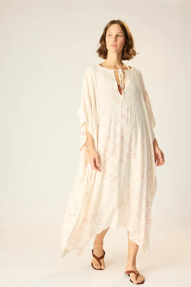 Women Natalie Martin Dresses Paulina Caftan Spanish Tile Sunrise
