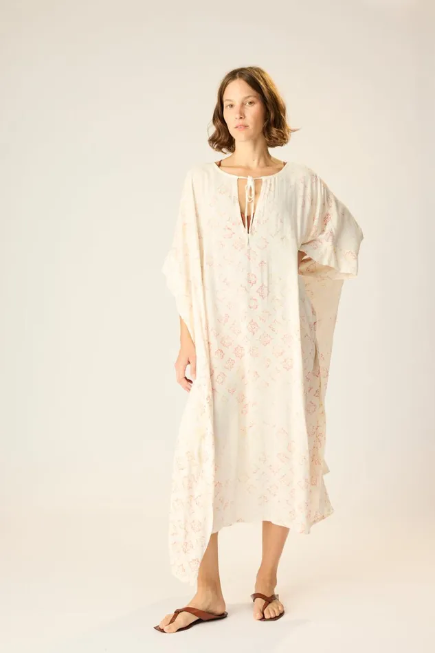 Women Natalie Martin Dresses Paulina Caftan Spanish Tile Sunrise